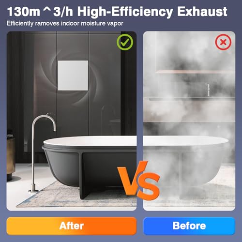 Bathroom Exhaust Fan,6 Inch Small Compact Window Exhaust Fan,Wall Mount Plug In Duct Free Ventless Vent Fan for Bath, Kitchen, Garage,56 CFM Airflow,Quiet 1.5 Sones,Anti-Backflow,Energy-Efficient - size: 6 Inch