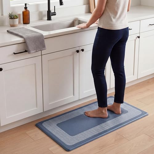 Chef Gear Hettie Anti Fatigue Cushioned Kitchen Mat 18"x32" Blue - color: Blue, size: 32"L x 18"W x 0.3"Th