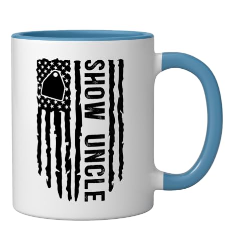 Livestock Show Uncle US Flag Livestock Show Uncle Ceramic Mug, Blue/White, 11oz - color: Blue/White, size: 11 Ounces