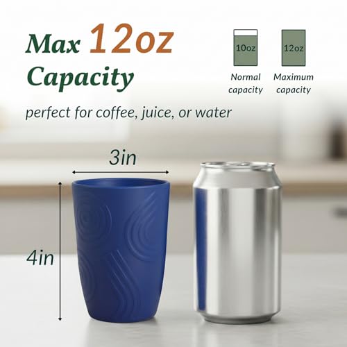 Homienly Cup Sets for Kitchen 12oz Wheat Straw Cups Unbreakable Drinking Cups Set of 6 - Lightweight,Reusable Cups for Kitchen, Outdoor- Blue Sky - color: Ocean, size: 12 Ounces