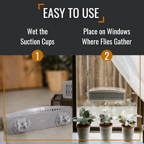Dr. Killigan's Sticky Window Fly Traps Indoor, 2 Traps + 4 Inserts | Indoor Insect Trap, Catches and Hides Bugs, Looks Better Than Fly Paper or Fly Ribbon