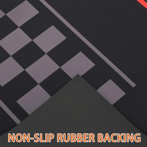 Drydiet Motorcycle Mat Garage Floor Rug Washable Parking Mats for Garage Floors Non Slip Oil Absorbent Pad Rubber Backing Layer Protects Floor(Track Style,78 x 31 Inch) - size: 78 X 31 Inch, style: Track Style