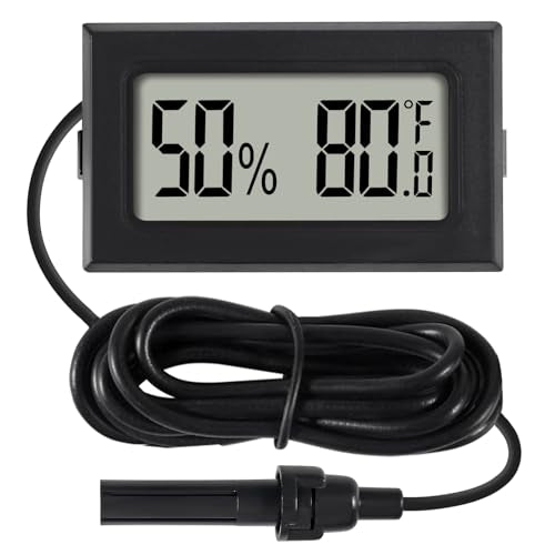 1Pcs Mini Digital Thermometer Hygrometer Gauge with Probe Sensor LCD Display Meter Indoor Temperature Humidity Fahrenheit Meter for Incubator Reptile Plant Tank Garden ℉ - size: 1 pcs