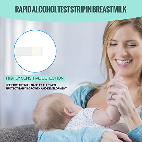 25pcs Breastmilk Alcohol Test Strips, Breastmilk Detecting Strips Milk Detect Strips with Bottle for Mother Alcohol Test Give Nursing Mothers Clarity, Easy, Quick Detection