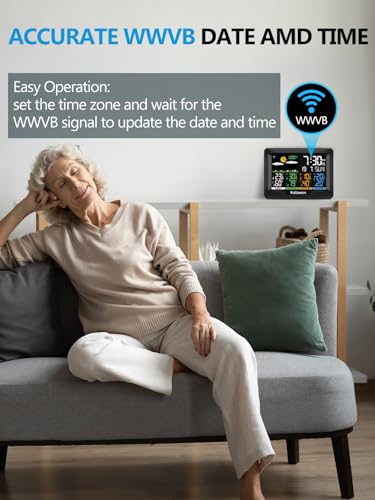 Weather Station Wireless Indoor Outdoor Thermometer Digital with Atomic Clock, Barometric Pressure, Forecast Station with USB Port Thermometer Wireless Humidity Barometer Monitor