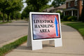 Livestock Handling Area 4Th Of July American Flag Usa Patriotic Faded Up Arrows A-Frame Single Sided 23x23 in. Yard Road Sign - size: Single A-Frame Up Directional Arrows