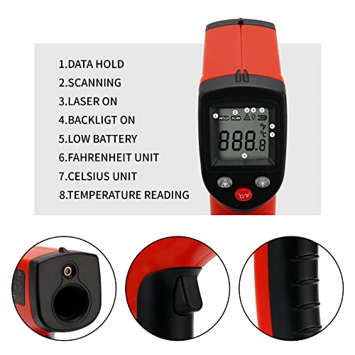 MEASUREMAN Infrared Thermometer (Not for Human),Standard Size Temperature Gun Non-Contact Digital Laser Thermometer-58℉~752℉(-50℃ to 400℃) - size: -58℉~752℉(-50℃ to 400℃)