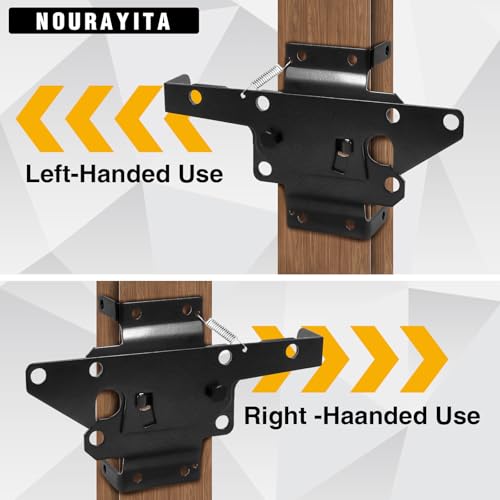 Self Closing Gate Hinge and Latch Kit for Wooden/Vinyl Fence Gate | Heavy Duty Rust Proof Gate Hardware Kit ,2 Adjustable Self Closing Hinges & 1 Post Mount Self Locking Gate Latch (Black)