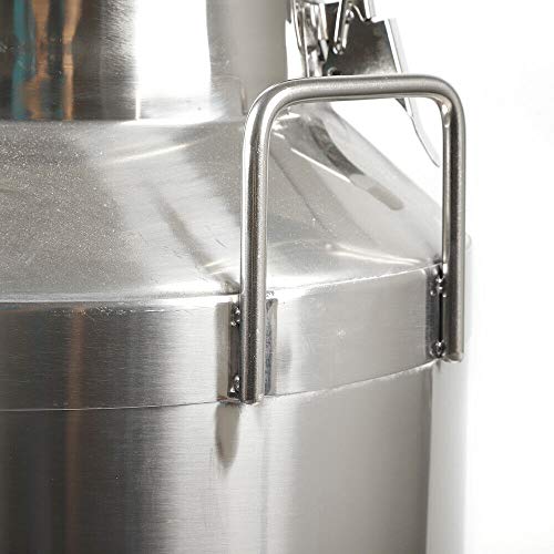 Milk Can with Sealed Lid, Stainless Steel Milk Transport Cans Wine Pail Bucket Tote Jug Pot Oil Liquid Storage Barrel with 2 Handles Sealed Silicone Anti-Leak Ring Lock Belt 60L 15.85 Gallon - color: 60l
