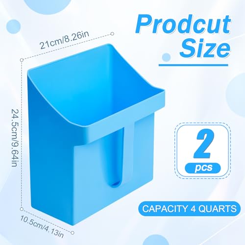Relaxweex 2 Pcs 4 Quart Enclosed Large Feed Scoop, Blue | Heavy Duty Durable, for Ranchers, Homesteaders and Livestock Farmers - color: Blue