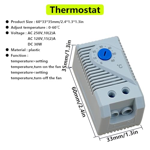 Electrical Cabinet Cooling Fan and Thermostat Set for Electrical Enclosures | Cooling fan with themostat set, auto temperature control to reduce internal heat and protect enclosure electrical components