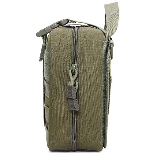 Molle Pouch, Sturdy 600D Nylon Tactical Medical Pouch,Rip-Away EMT First Aid Pouch (Bag Only) - color: green