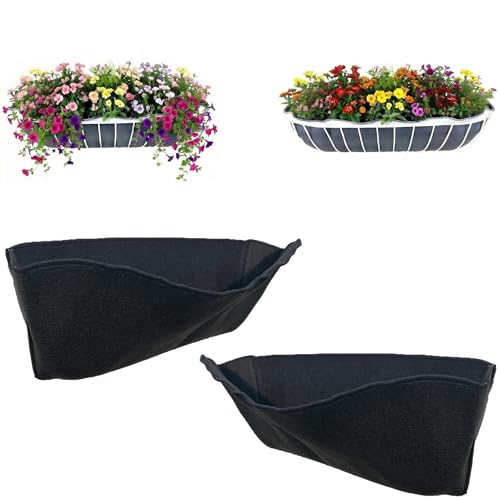 EZ Swap 44 Inch Fabric Trough Coco Liner Replacement for Window Basket Flower Planter - 44" Coconut Coco Fiber Alternative for Hayrack Planters. Use 3+ Seasons - Made in The USA! (2-Pack) - size: 44" Inch (2-Pack)