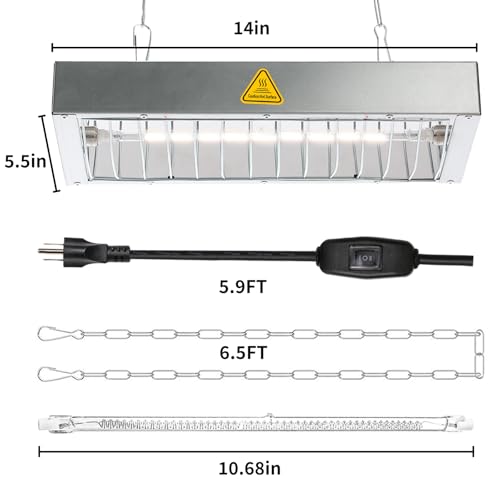 600W Chicken Coop Heater Bulb, Replacement Bulb Accessories for Chicken Heat Lamp, Brooder Heater Tubes for Chicks, Poultry, Pets, 4 Pack - color: Bulb 600W - 4 Pack
