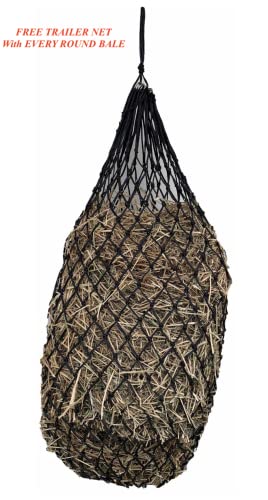 KNOTLESS Heavy Duty 5mm Thick Round Bale Slow Feed Hay Net 6x6 (Hole_Size_1.5 inches) - size: Hole_Size_1.5"