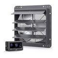 iLIVING 14" Wall Mounted Shutter Exhaust Fan, Automatic Shutter, Temperature and Humidity Controls with Variable Speed, 1200 CFM at 1600 RPM DC Motor - size: 14-inch