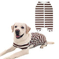 Dog’s Recovery Suit Post Surgery Shirt for Female Male Dog, E-Collar Alternative Wound Protective Clothes (Brown white-3xl) - color: brown white stripe, size: 3xl