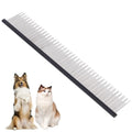 8.5 Inch Upgrade Black Professional Cat Comb,Dual-Tooth Pet Grooming Comb Anti-Static Smooth Rounded Corners Prevent Friction Breakage and Irritation,Removing Tangles,Knots,Undercoat and Excess Hair - color: Black