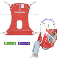 EZ Assistive Patient Lift Sling with Commode - Patient Lifting Slings for Transfer - Medical Full Body Straps for Elderly, Disabled,Nursing,Caregiver - SWL 500 lbs (Medium-Red-1 PC) - size: Medium-Red-1 PC