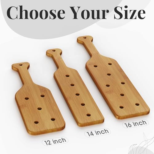 16inch Bamboo Paddle with Holes,Unfinished Wooden Paddle,1 Pack | Size : 16 x 4 x 0.6 Inches, Thickened Bamboo With Airflow Holes, Smooth Surface for Crafts and Decorating - size: 16 inch