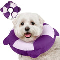 Inflatable Dog Cone for Small Dogs- Adjustable Neck Recovery ECollar,Lightweight Donut Collar After Surgery Anti-Licking & Biting,Waterproof Easy to Clean (Purple,M) - color: Purple, size: Medium