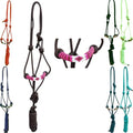 Majestic Ally Padded Beaded Nose Braided Rope Halter with 10' Matching Lead - Full (Brown) - color: Brown