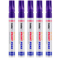 Purple Paint Markers, 5 Pack Oil-Based Waterproof Quick Dry Permanent Paint Pen Set for Rocks Painting, Wood, Fabric, Plastic, Canvas, Glass, Mugs, Metal, Tire, Stone, DIY Craft - color: Purple