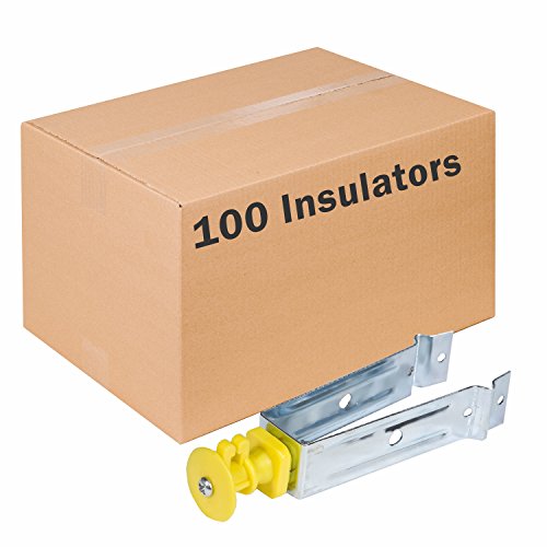 Zareba Chainlink Insulator for Electric Fencing - 100 Insulators Included - Heavy Duty, Durable - for Chain Link Fence - Yellow for Easy Visiblity - ICLXY-Z, 100 Pack - size: 10 Bags