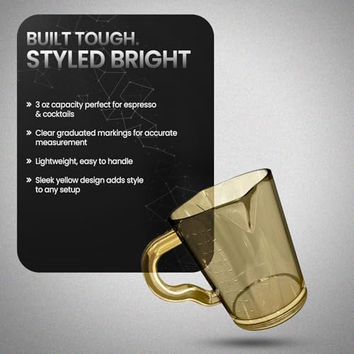 3 Oz Double Spout Polycarbonate Measuring Pitcher Yellow Cup