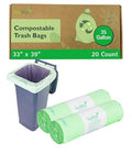 bioMat 33-35 Gallon Compostable Food Scrap Bags, 20 Count | BPI, CMA and OK Compost HOME certified, Meets the ASTM D6400 Standard, Tall Flat Top Bin Liner for Kitchen Food Waste Bin - size: 10 Count (Pack of 2), style: 35 Gallon