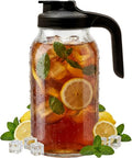 County Line Kitchen 64 oz Mason Jar Glass Pitcher With Lid - Black | Heavy-Duty Glass Mason Jar Pitcher - Leak-Proof Lid, Wide Mouth & Easy Pour Spout (64 oz) - color: Black