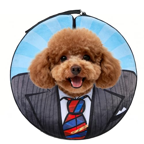 SCENEREAL Dog Cone Alternative After Surgery Donut Collar | Soft Pet Recovery Pillow Collar for Medium Large Dogs, Inflatable Adjustable Neck Collars to Prevent Licking, Black Suit S - color: Black Suit, size: S(Neck 11"-13")