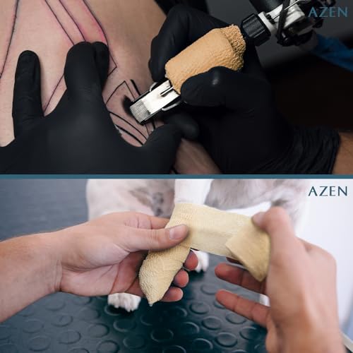 AZEN 8 Pack Self Adhesive Bandage Wrap, Elastic Cohesive Bandage Wrap, Skin Color Athletic Tape, Vet Wrap, Ankle Tape - color: Beige