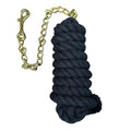 Basic Cotton Lead Rope w/Stud Chain - color: Black