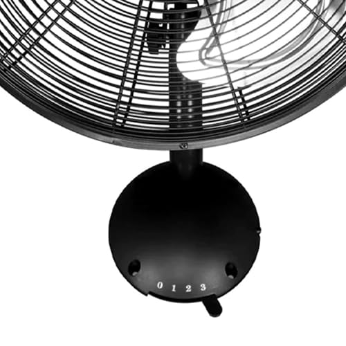 Hurricane Pro High Velocity Oscillating Wall Fan, 3 Speeds, Black, 16in | Metal - Wall Mount Corded Electric Air Cooling Unit w/ Powerful 2400 CFM Airflow for Home, Garage, Gym, Workshop & Greenhouse - style: 16" High Velocity