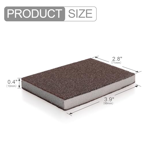 Krisler Carborundum Sponge Nano Emery Sponges, 8pc | Durable Stone Pot Clean Brush, Rust Eraser Grit Scouring Pads, Pot Cleaning Pads with Carborundum, Woks and Ceramic Stovetops - size: 0.4 Inch (Pack of 8)