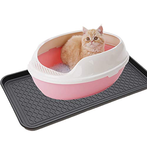 2 Pack Large Multifunctional Tray Mat Washable Indoor or Outdoor Tray Mat for Shoes Boots Plants Pots Paint Tins Pet Bowls Car Storage, 30 x 15 x 1.2 Inches - color: Black