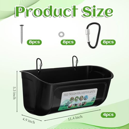 4 Pack Hanging Chicken Feeder Plastic Supplies with Metal Clips for Poultry