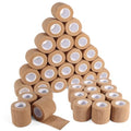 36 Rolls Elastic Self Adhesive Bandage Wrap 2 Inch, Breathable Non Woven Cohesive Bandage, Vet Wrap for Dogs, Ankle Sprains Swelling Medical First Aid Tape, Sports Athletic Tape Brown - color: 2 Inch-36 Count Brown