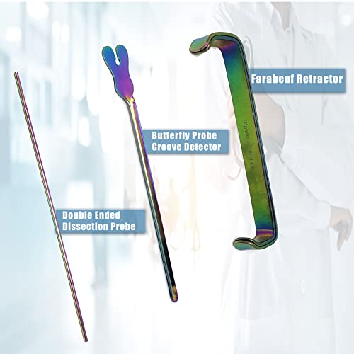 23PCS Advanced Dissection Kit Multi Color Rainbow Biology & Anatomy Science Students Stainless Steel Tools-Free Case Scalpel Knife Handle Blades Veterinary Botany Lab Animals Frogs Worms-By A2ZScilab