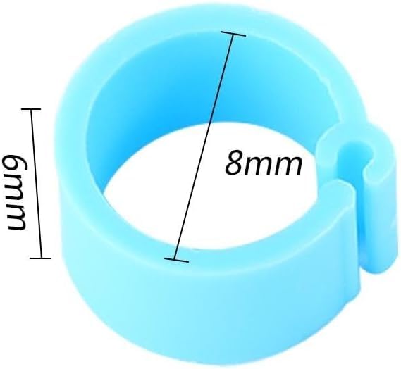 50 Pcs Poultry Leg Bands - Multi-Color Clip-On Rings for Bird Identification | 8mm Diameter Foot Bands for Ducks, Chicks, Pigeons, and Parrots