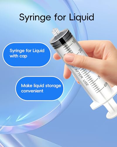 60ml Luer Lock Syringe without Needle - 60cc Plastic Syringes, Sterile, Individually Sealed, Pack of 30 - size: 60ML