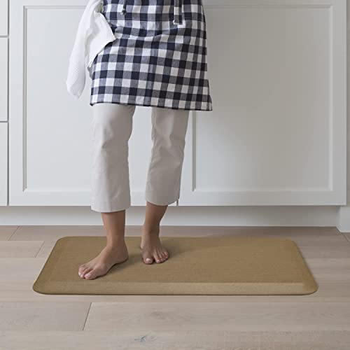 NewLife by GelPro Anti-Fatigue Designer Comfort Kitchen Floor Mat, 20x32”, Grasscloth Khaki Stain Resistant Surface with 3/4” Thick Ergo-Foam Core for Health and Wellness - color: Grasscloth Khaki, size: 32"L x 20"W x 0.8"Th