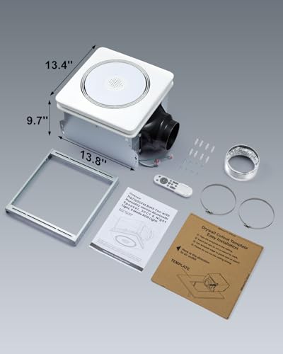 GROWNEER Bathroom Exhaust Fan with Light, 110/160 CFM 1.0 Sone Exhaust Fan with Humidity Sensor Auto-on at 60%, Powerful Oversize, 9 RGB Modes, 1500lm 3CCT & Nightlight - style: Humidity No Heater