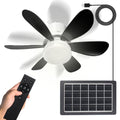 Solar Ceiling Fans with Lights Battery Built-in10000mAh Portable ,17" LED Fan Light Hanging with HookCan be timed for 2/4/8 hours, 3 Speeds with Remote , solar fans with Light for Patios, Canopy