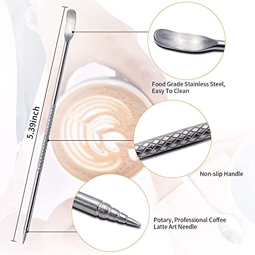 Milk Frothing Pitchers-12oz/350ML Stainless Steel Steaming Pitchers, Scale Coffee/Milk/Cappuccino/Latte Art Barista Steam Pitchers, Milk Jug Cup with Decorating Pen-Silver - color: Silver