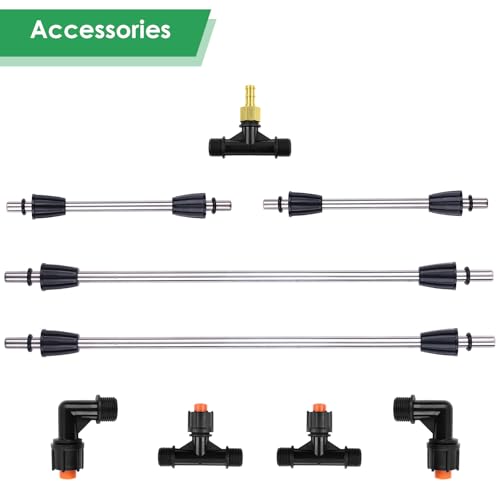 4 Nozzles Metal Sprayer Boom Wand with 3/8 Inch Brass Barb, Spray Wand, Switchable 2 Nozzle Pattern, Up To 55.1 Inches Long, Suitable For Watering Large Areas In Gardens, Farms