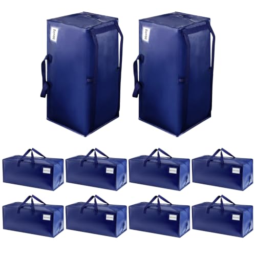 VENO 10 Pack Heavy Duty Moving Bags with Backpack Straps, Zippers & Handles, Extra Large Packing Bags for College Dorm Essentials, Moving Supplies Alternative to Cardboard Moving Boxes - color: Blue, size: 10 Pack