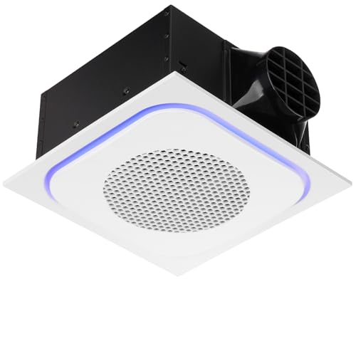 12" Bathroom Exhaust Fan with Light Ultra Quiet Ventilation Fan Combo 1.0 Sone 220CFM 10"x10" Mount (Induction) - color: Induction