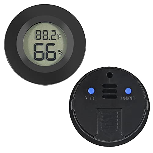 4pcs Mini Hygrometer Thermometer Digital LCD Monitor Indoor/Outdoor Humidity Meter Gauge Temperature for Humidifiers Dehumidifiers Greenhouse Reptile Plant Humidor Fahrenheit(℉) or Celsius(℃) (Black)
